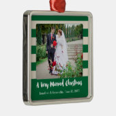 写真パーソナライズされたは非常に結婚したクリスマス メタルオーナメント (右)