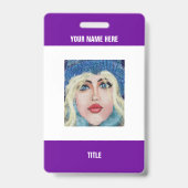 写真パーソナライズされたまたはロゴ名の情報のバッジ バッジ (裏面)
