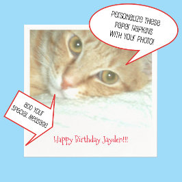 写真パーソナライズされたまたは画像、メッセージ紙ナプキンス スタンダードカクテルナプキン