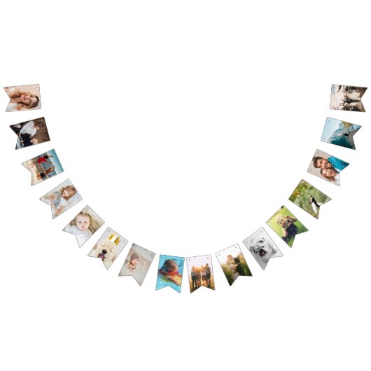 写真パーソナライズされたを添えた誕生日バウンディング バンティングフラッグ (全)
