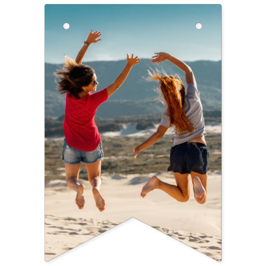 写真パーソナライズされたを添えた誕生日バウンディング バンティングフラッグ (第3の旗)