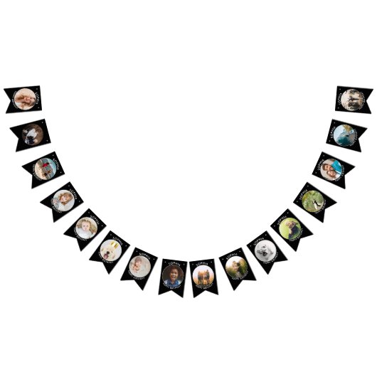 写真パーソナライズされたを添えた誕生日バウンディング バンティングフラッグ (全)