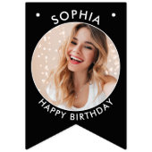 写真パーソナライズされたを添えた誕生日バウンディング バンティングフラッグ (第1の旗)