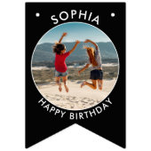 写真パーソナライズされたを添えた誕生日バウンディング バンティングフラッグ (第3の旗)