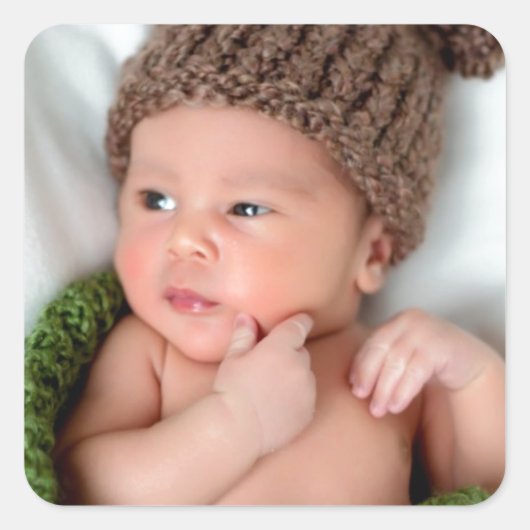 写真パーソナライズされたを自分で作る スクエアシール (正面)