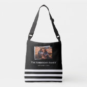 写真パーソナライズされたを黒い枠で文字 クロスボディバッグ (正面)