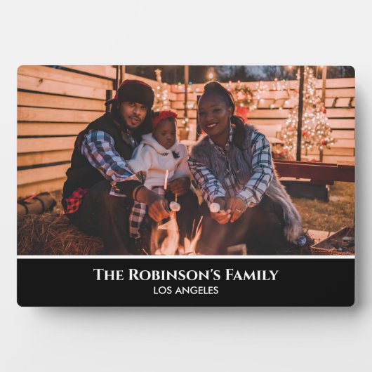 写真パーソナライズされたを黒い枠で文字 フォトプラーク (正面)