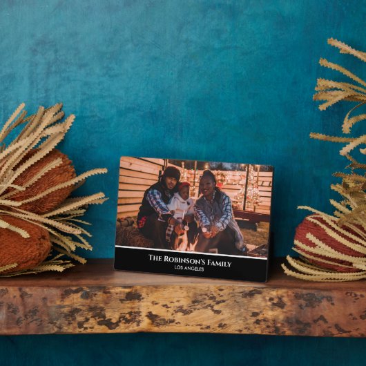 写真パーソナライズされたを黒い枠で文字 フォトプラーク (側面)