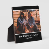 写真パーソナライズされたを黒い枠で文字 フォトプラーク (正面)