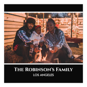 写真パーソナライズされたを黒い枠で文字 フォトプリント           