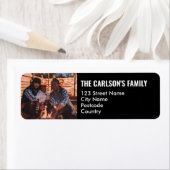 写真パーソナライズされたを黒い枠で文字 ラベル (インサイチュ)