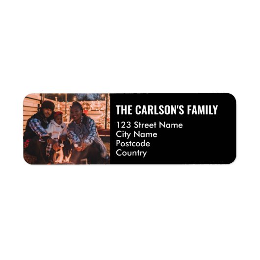 写真パーソナライズされたを黒い枠で文字 ラベル (正面)