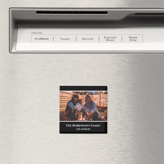 写真パーソナライズされたを黒枠で文字 マグネット (インサイチュ (食洗機))