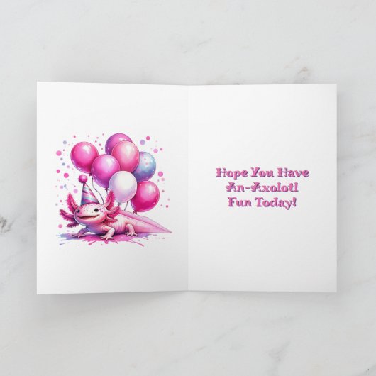 写真パーソナライズされたアクソロテルガール誕生日 カード (内部)