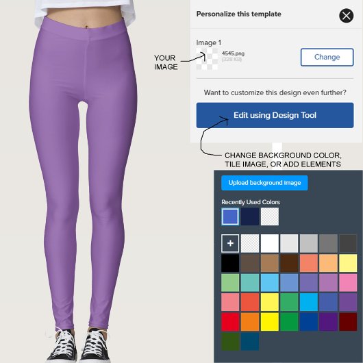 写真パーソナライズされたアートワークの追加(紫) レギンス