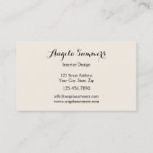 写真パーソナライズされたインテリアデザイン名刺 名刺 (裏面)