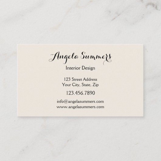 写真パーソナライズされたインテリアデザイン名刺 名刺 (裏面)