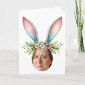 写真パーソナライズされたイースターバニー耳うさぎカード シーズンカード (正面)