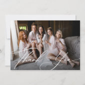 写真パーソナライズされたエレガントの花嫁 サンキューカード (正面)