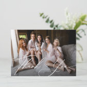 写真パーソナライズされたエレガントの花嫁 サンキューカード (スタンド正面)