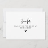 写真パーソナライズされたエレガントの花嫁 サンキューカード (裏面)