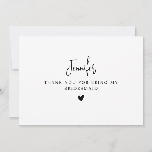 写真パーソナライズされたエレガントの花嫁 サンキューカード (裏面)