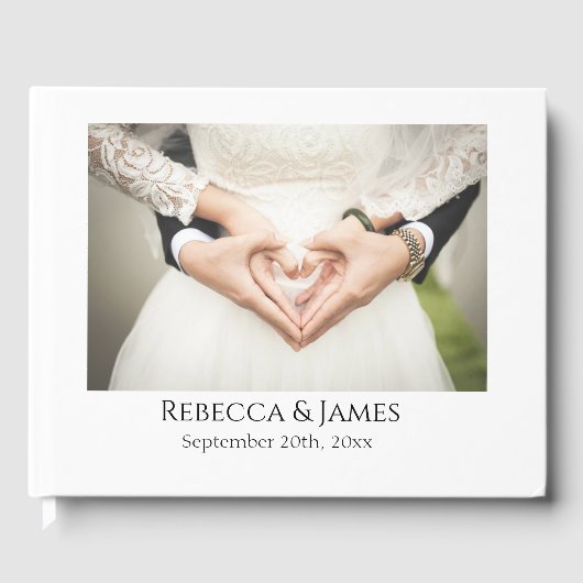 写真パーソナライズされたエレガント結婚のゲストブック ゲストブック (正面)