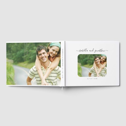 写真パーソナライズされたエレガント ゲストブック (全面)
