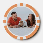 写真パーソナライズされたオレンジ数字50バリューゲーム ポーカーチップ (正面)