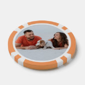 写真パーソナライズされたオレンジ数字50バリューゲーム ポーカーチップ (シングル)