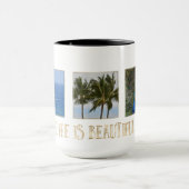 写真パーソナライズされたカウアイ・ライフは美しい マグカップ (中央)