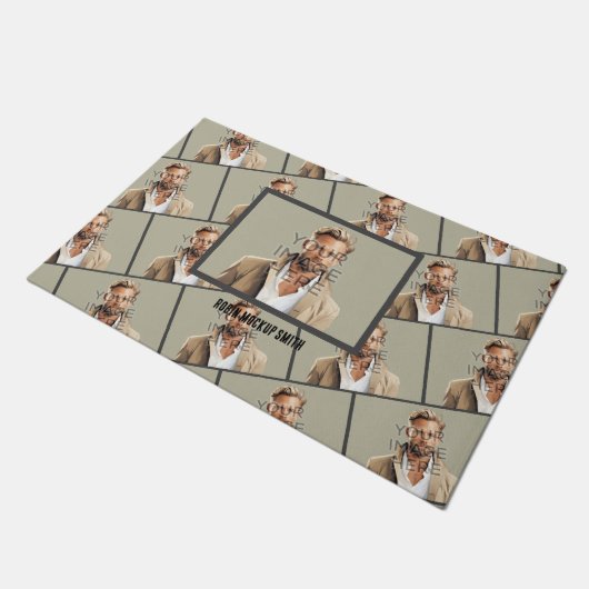 写真パーソナライズされたカスタムの敷物 ドアマット (アングル)