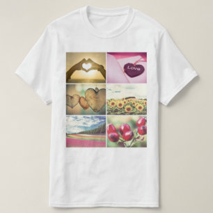 写真パーソナライズされたカスタムコラージュ Tシャツ