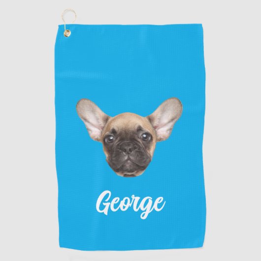写真パーソナライズされたカスタムペットドッグ猫顔 ゴルフタオル (正面)