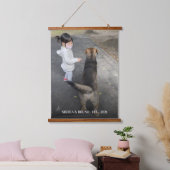 写真パーソナライズされたカスタム文字ウッドトッぶら下がったド 吊り下げ型タペストリー (寝室)