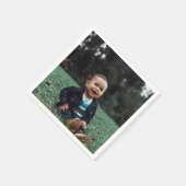 写真パーソナライズされたカスタム スタンダードカクテルナプキン (角)