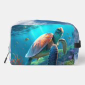 写真パーソナライズされたカット&縫いトイレタリー旅行バッグ ドップキット (裏面)