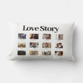 写真パーソナライズされたカップルのバレンタインの記念日 ランバークッション (正面)