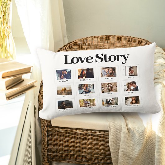 写真パーソナライズされたカップルのバレンタインの記念日 ランバークッション