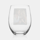 写真パーソナライズされたカップルの結婚贈り物 ステムなしワイングラス (裏面)