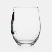 写真パーソナライズされたカップルの結婚贈り物 ステムなしワイングラス (左)