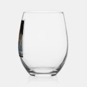 写真パーソナライズされたカップルの結婚贈り物 ステムなしワイングラス (左)