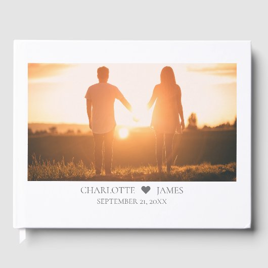 写真パーソナライズされたカップル結婚ズ ゲストブック (正面)