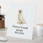 写真パーソナライズされたカード表ペットロスのギフト、犬 台座サイン (インサイチュ)