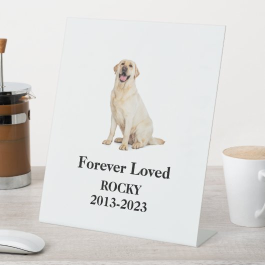 写真パーソナライズされたカード表ペットロスのギフト、犬 台座サイン (インサイチュ)