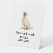 写真パーソナライズされたカード表ペットロスのギフト、犬 台座サイン (正面)