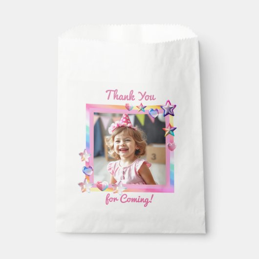 写真パーソナライズされたガール誕生日 フェイバーバッグ (正面)
