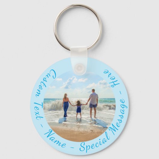 写真パーソナライズされたキーチェインとカスタム文字 キーホルダー (正面)