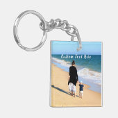 写真パーソナライズされたキーチェインとカスタム文字 キーホルダー (正面左)