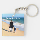 写真パーソナライズされたキーチェインとカスタム文字 キーホルダー (裏面)